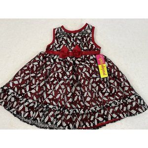 Penelope Mack Dress Red Black Overlay New Tags 12 Month